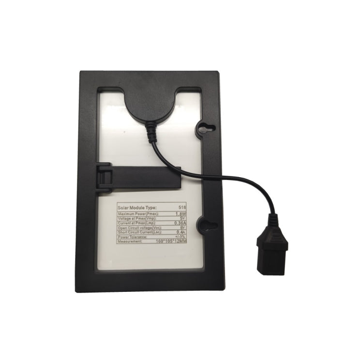 Small Table Lamp Flashlight With USB Female Head 5V/1.8W Solar Panel(Black)