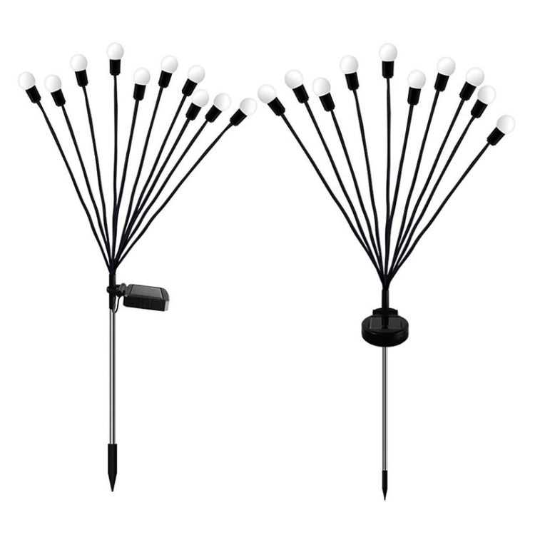 2sets Solar Firefly Lights Christmas Outdoor Garden Waterproof Lawn Lights, Color: 10 Head Color Light