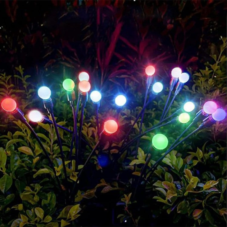 2sets Solar Firefly Lights Christmas Outdoor Garden Waterproof Lawn Lights, Color: 6 Head Color Light