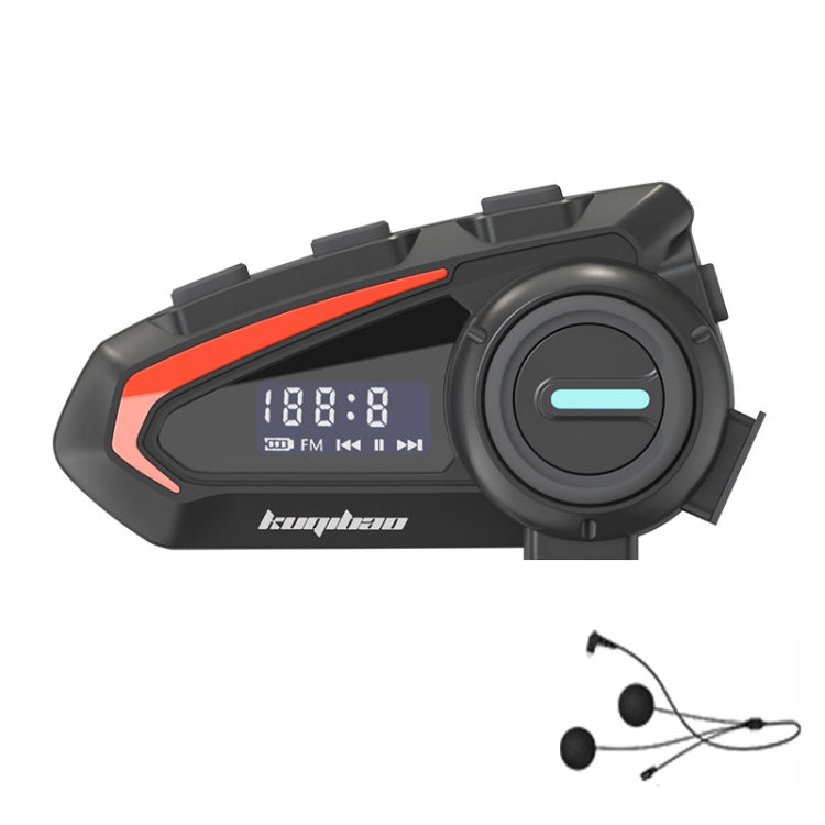 KUQIBAO Motorcycle Helmet Waterproof Bluetooth Headset With Screen(Hard Microphone)