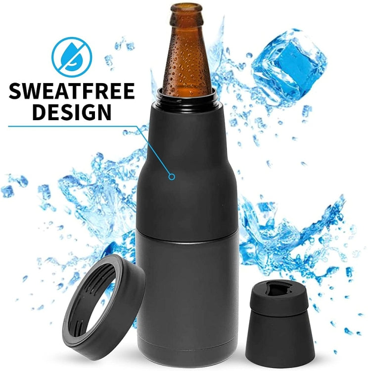 Beer Bottle and Can Cooler with Beer Opener (Black Colour)