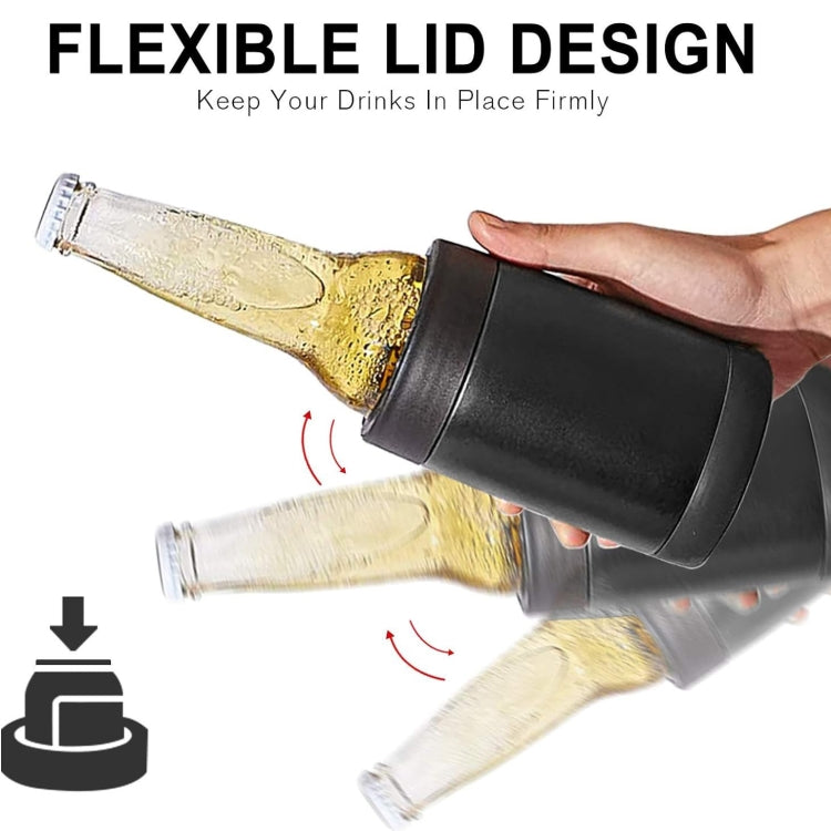 Beer Bottle and Can Cooler with Beer Opener (Black Colour)