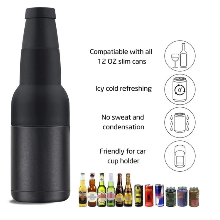 Beer Bottle and Can Cooler with Beer Opener (Black Colour)