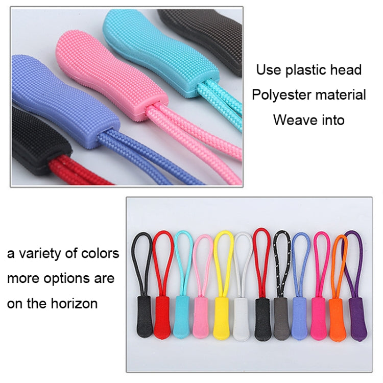 10pcs /Pack TPU Plastic Slider Zipper Cord Caterpillar Puller(Yellow)