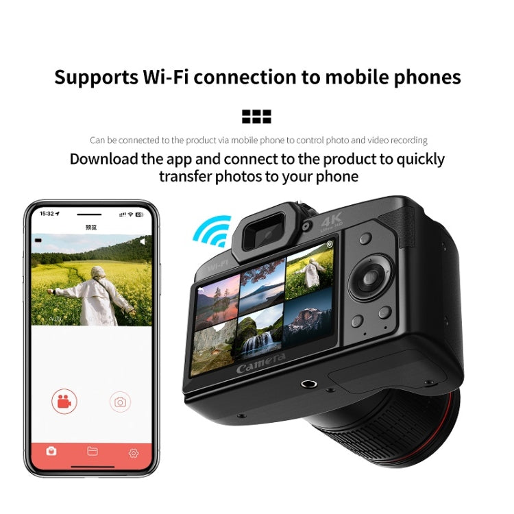 Dual-camera  64 Million Pixel High-definition WIFI Digital Camera Standard Without Memory Card
