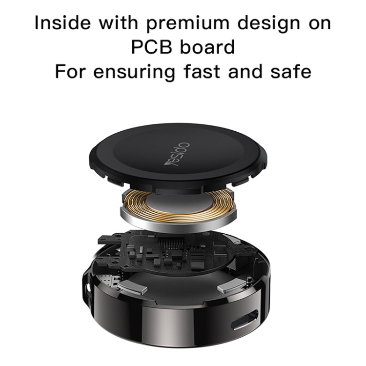 Yesido DS19 For Samsung Smart Watch Portable Charger Dual Input Port Magnetic Wireless Charger(Black)