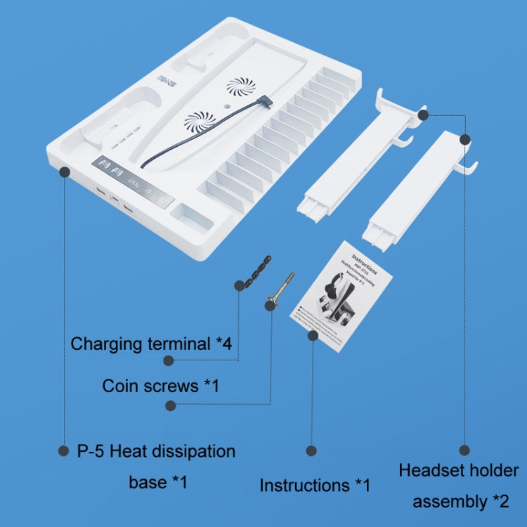 iplay for PS5 Host Cooling Handle Charging Base with Disc Storage Rack, HBP-271s
