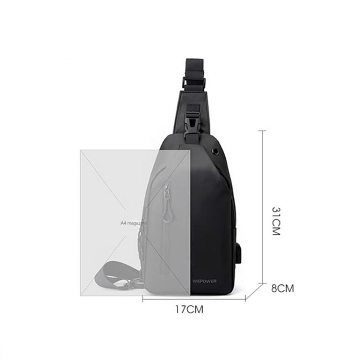 WEPOWER Men Chest Bag Casual Splashproof Backpacks(Grey)