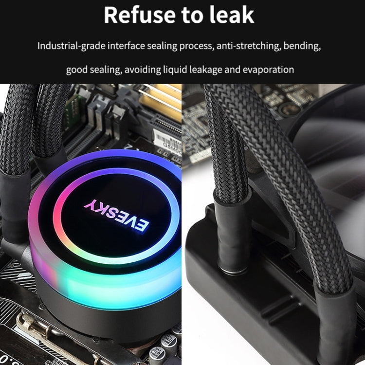 EVESKY  Water Cooler Cpu Fan RGB Fan Liquid Heatsink Integrated Radiator, Spec: 360mm
