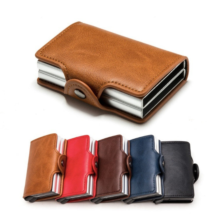 Automatic Pop-up Card Holder Metal Card Box RFID Credit Card Bank Card Box Wallet(Black)