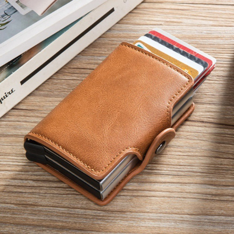 Automatic Pop-up Card Holder Metal Card Box RFID Credit Card Bank Card Box Wallet(Black)