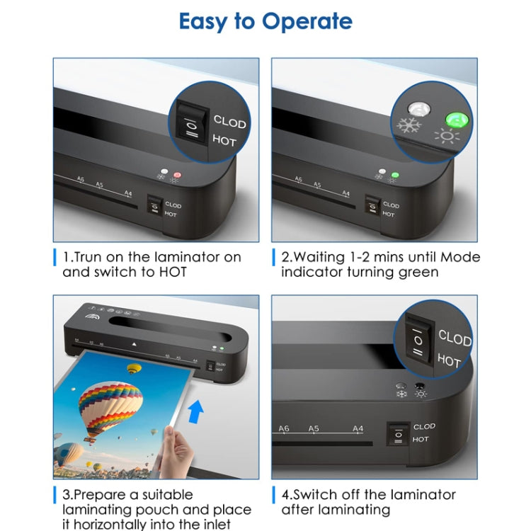 FN333  A4 Photo Laminating Machine With Hot And Cold Mode, 220V EU Plug, 110V US Plug, UK Plug