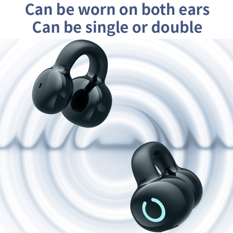Single Ear Stereo Ear Clamp Type Bone Conduction Bluetooth Earphone(Black)