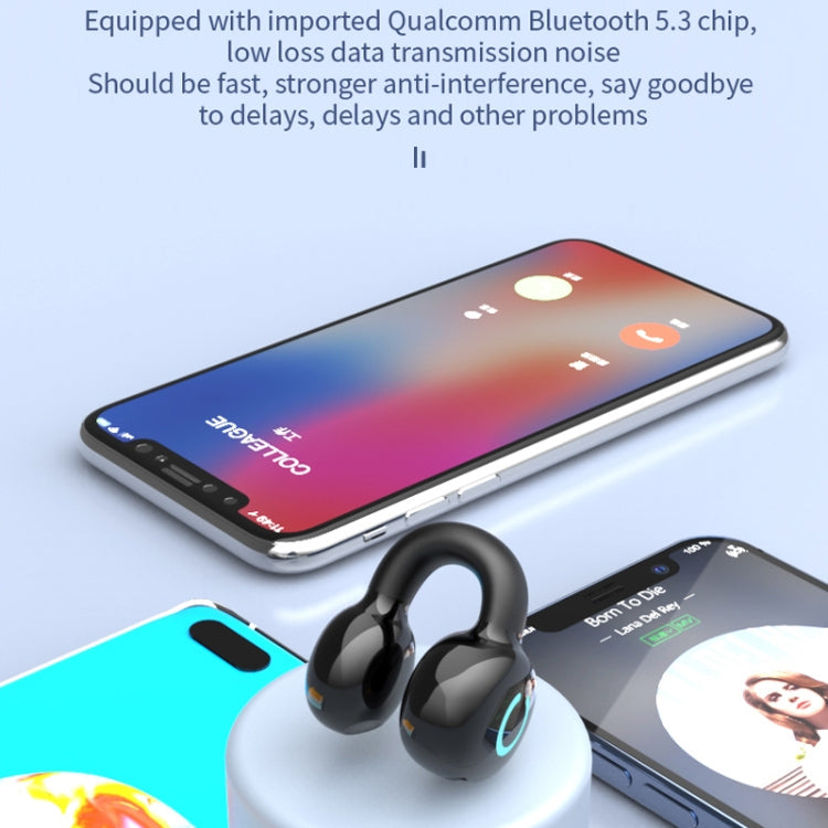 Single Ear Stereo Ear Clamp Type Bone Conduction Bluetooth Earphone(Black)