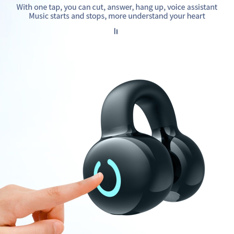 Single Ear Stereo Ear Clamp Type Bone Conduction Bluetooth Earphone(Black)