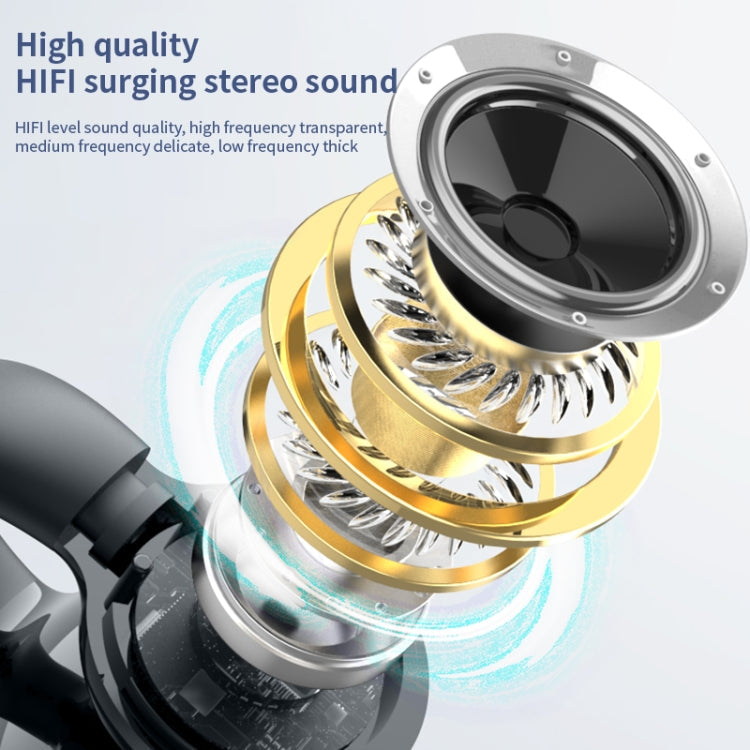Single Ear Stereo Ear Clamp Type Bone Conduction Bluetooth Earphone(Black)