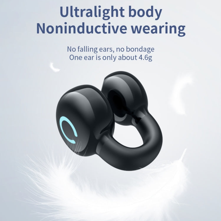 Single Ear Stereo Ear Clamp Type Bone Conduction Bluetooth Earphone(Black)
