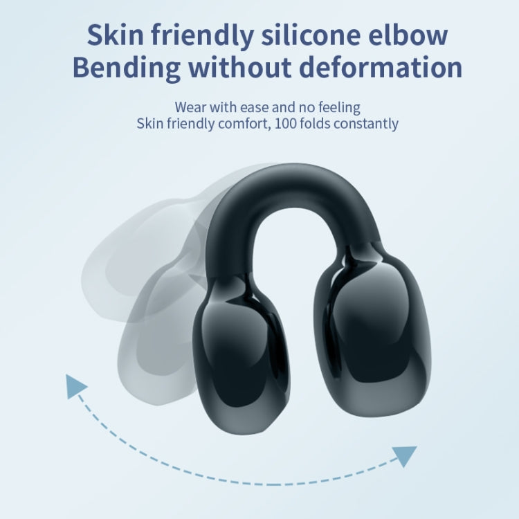 Single Ear Stereo Ear Clamp Type Bone Conduction Bluetooth Earphone(Black)