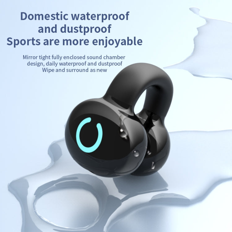 Single Ear Stereo Ear Clamp Type Bone Conduction Bluetooth Earphone(Black)