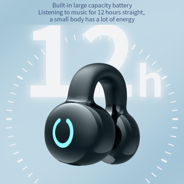 Single Ear Stereo Ear Clamp Type Bone Conduction Bluetooth Earphone(Black)