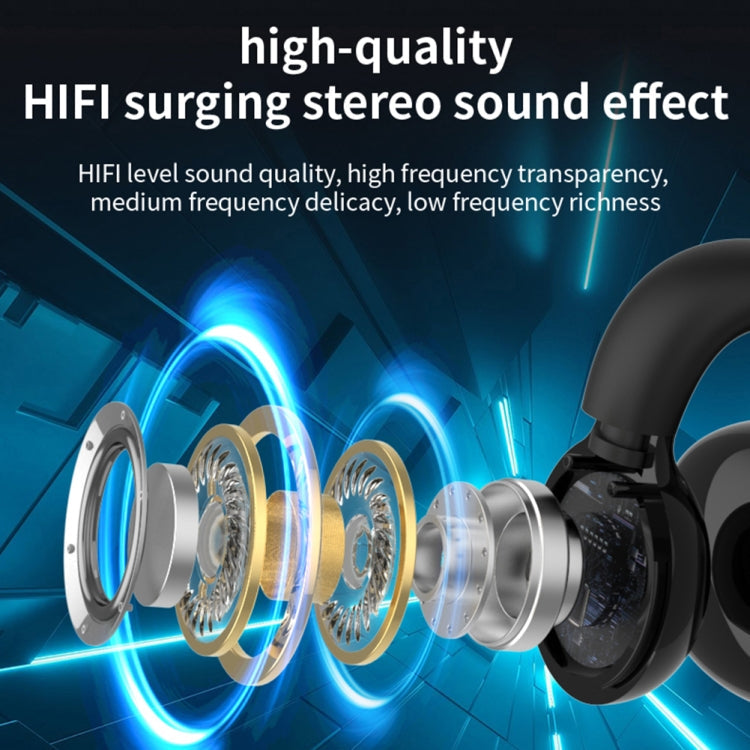 Clip Ear Stereo External Sound Without Hurting Ear Business Sports Model Bluetooth Earphones(Black)