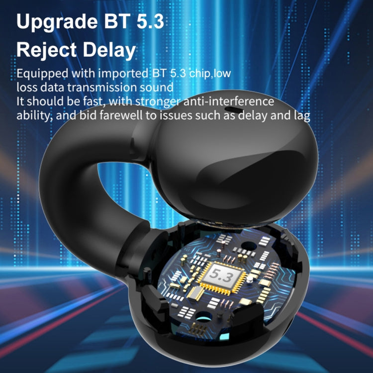 Clip Ear Stereo External Sound Without Hurting Ear Business Sports Model Bluetooth Earphones(Black)