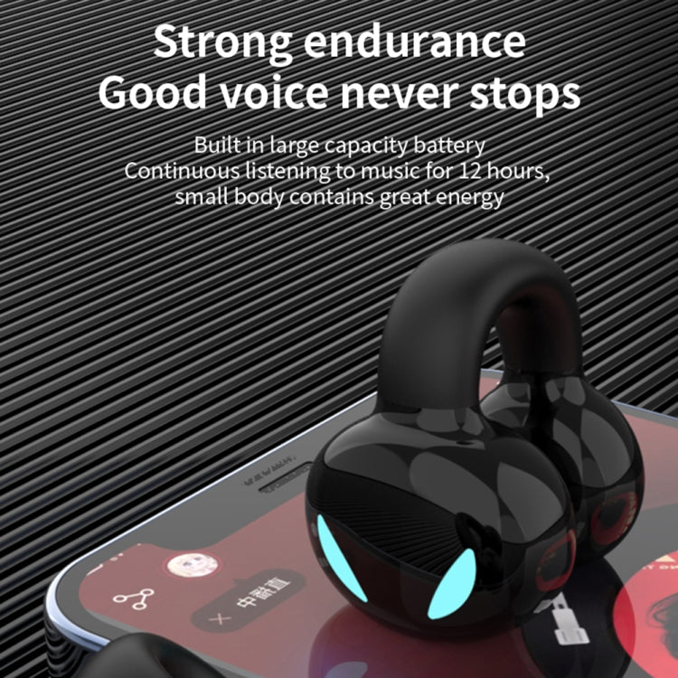 Clip Ear Stereo External Sound Without Hurting Ear Business Sports Model Bluetooth Earphones(Black)