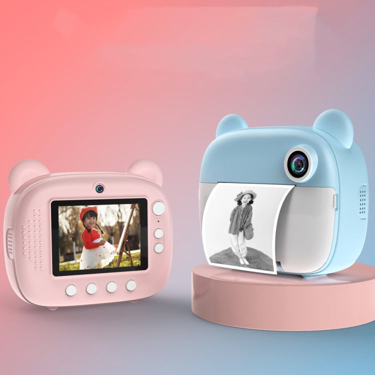 Children Instant Print Camera 1080P 2.4-Inch IPS Screen Dual Lens Photography Camera(Blue)