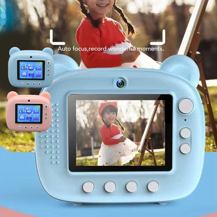 Children Instant Print Camera 1080P 2.4-Inch IPS Screen Dual Lens Photography Camera(Blue)