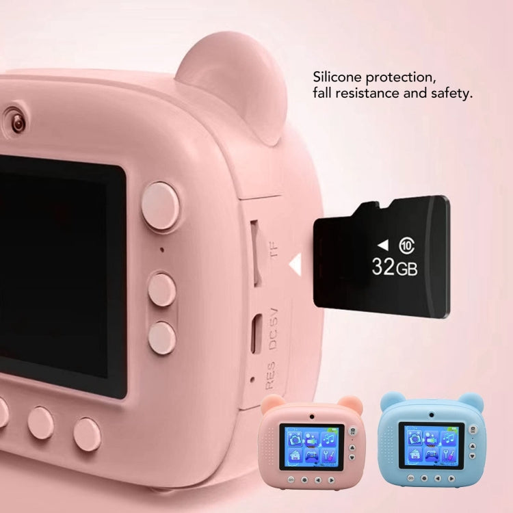 Children Instant Print Camera 1080P 2.4-Inch IPS Screen Dual Lens Photography Camera(Blue)
