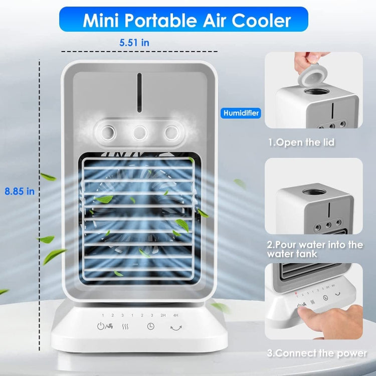 2600mAh USB Mini Desktop Spray Humidification Cooling Fan Home Air Conditioner Fan Cooler