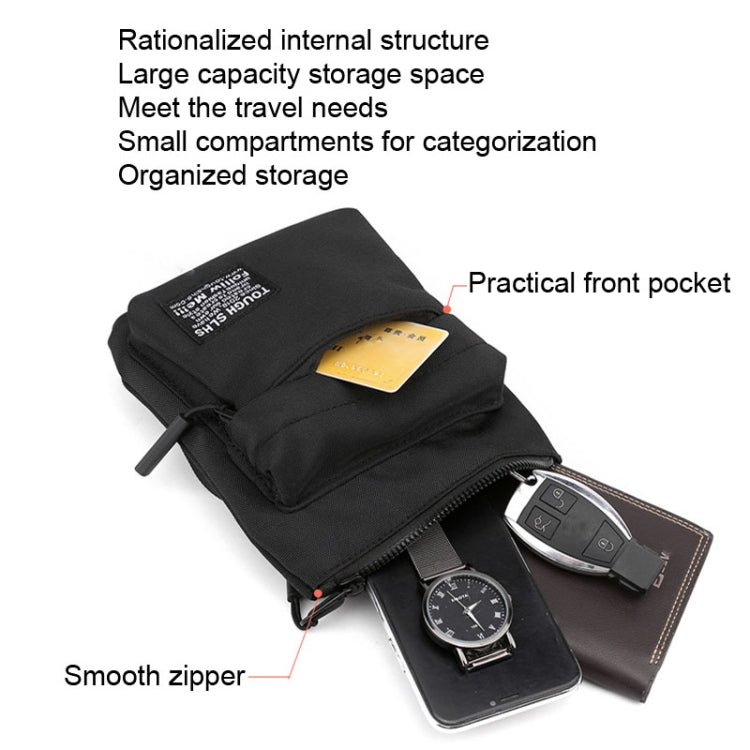 WEPOWER Men Messengers Bag Simple Outdoor Sports Small Shoulder Bag Mobile Phone Bag(Black)