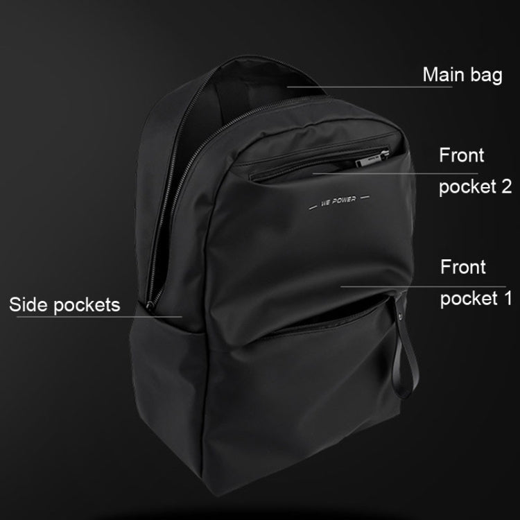 WEPOWER Lightweight Outdoor Travel Commute Business Waterproof Large Capacity Computer Backpack(Black)