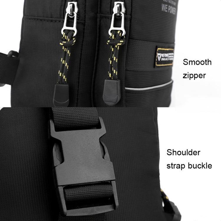 WEPOWER Men Chest Bag Outdoor Shoulder Messengers Bag With USB Charging Port Sports Small Bag(Gray Green)