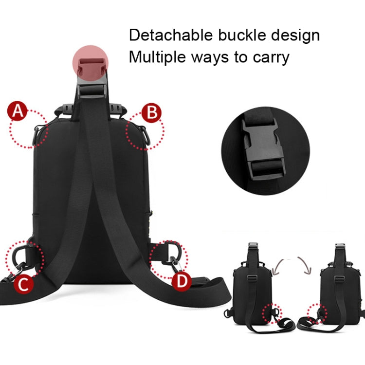 WEPOWER Men Chest Bag Outdoor Shoulder Messengers Bag With USB Charging Port Sports Small Bag(Gray Green)