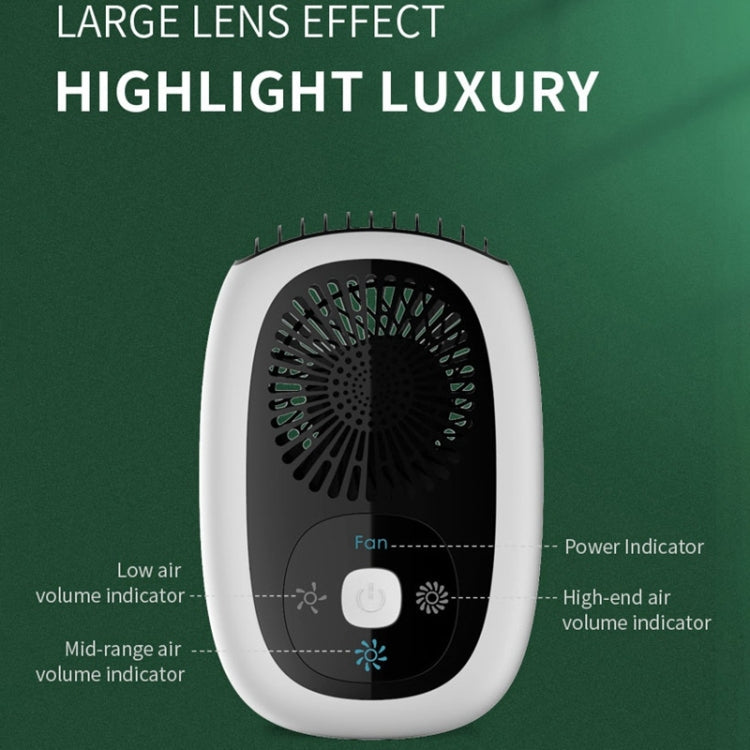 Leafless Hanging Neck Fan Mini Handheld Fan USB Rechargeable Fan With Negative Ions Green
