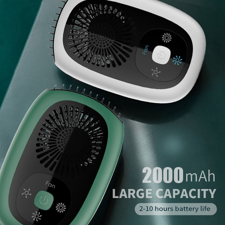 Leafless Hanging Neck Fan Mini Handheld Fan USB Rechargeable Fan With Negative Ions Green