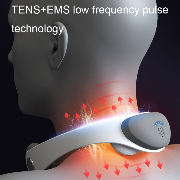 Cervical Spine Massager TENS Microcurrent Pulse Hanging Neck Massage Device(White)