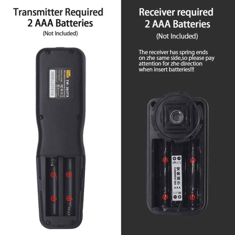 Pixel TW283 Shutter Wireless Delay Remote Control SLR Shutter Flasher, For Canon E3, For Canon N3, For Nikon DC0, For Nikon DC2, For Sony S1, For Sony S2, For Instax 90, For Instax E3