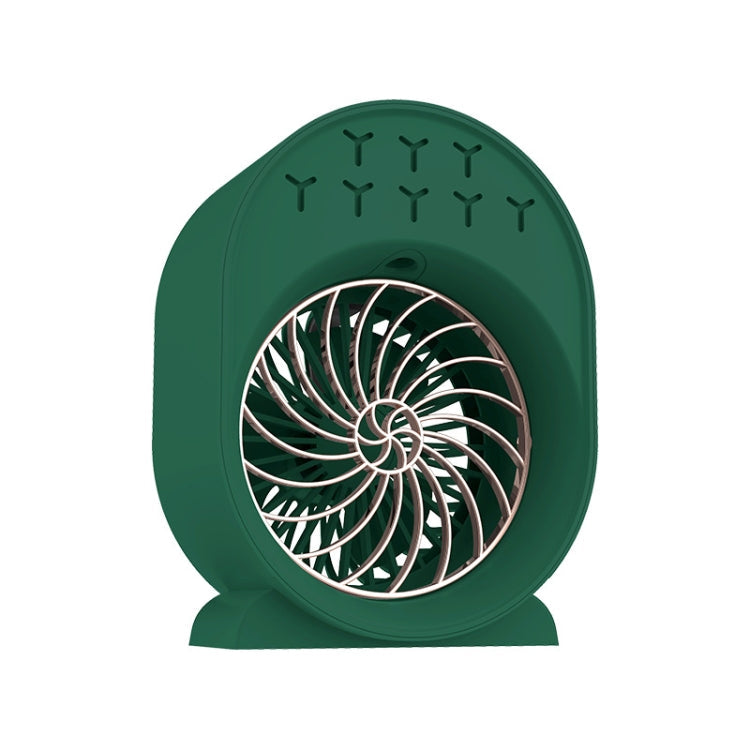 USB Spray Humidification Air Conditioning Fan Small Portable Desktop Air Cooler, Style: Charging (Green)