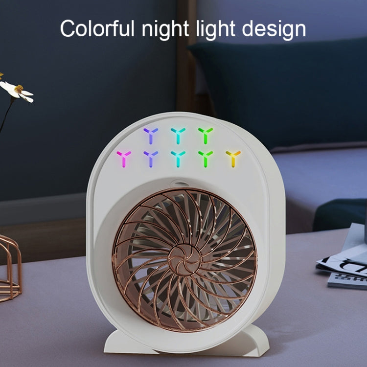 USB Spray Humidification Air Conditioning Fan Small Portable Desktop Air Cooler, Style: Charging (Green)