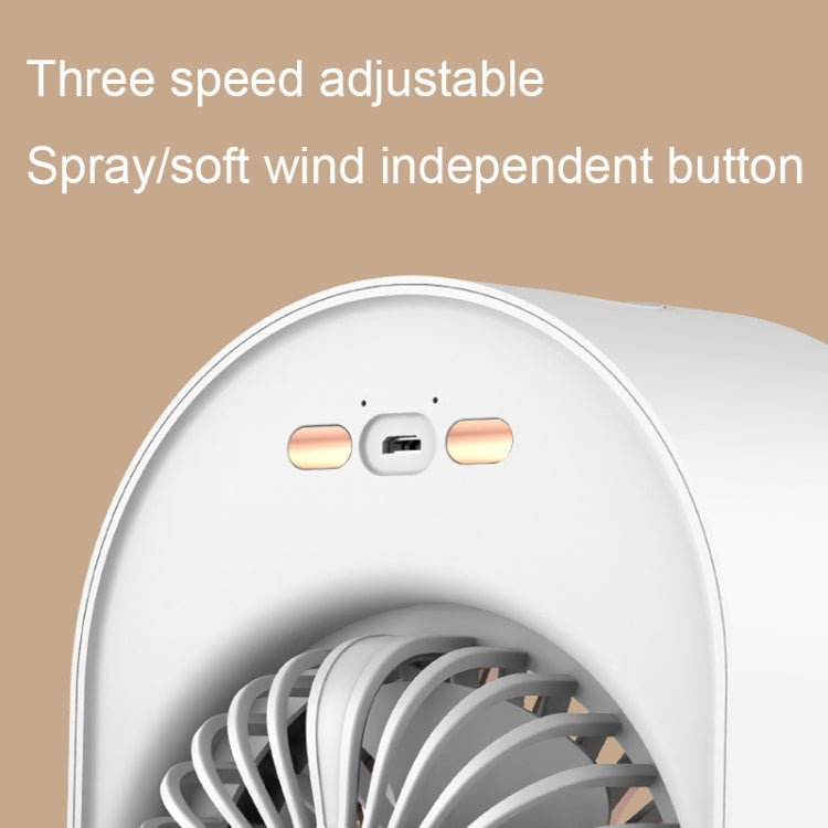 USB Spray Humidification Air Conditioning Fan Small Portable Desktop Air Cooler, Style: Charging (Green)