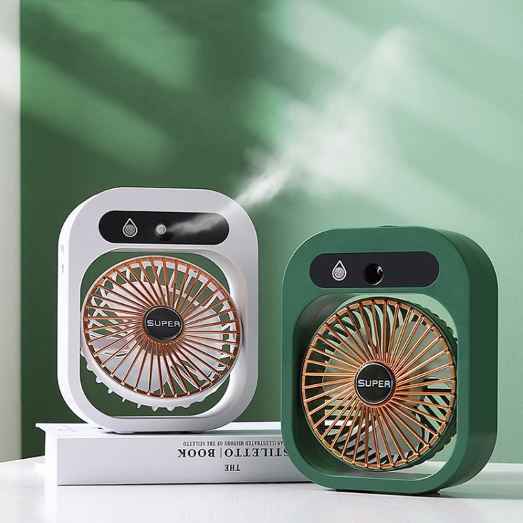 USB Charging Humidification Air Conditioner Fan Nano Spray Desktop Portable Cooling Fan(White)
