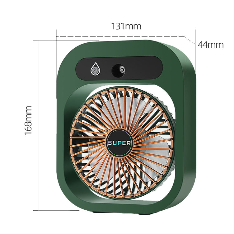 USB Charging Humidification Air Conditioner Fan Nano Spray Desktop Portable Cooling Fan(White)