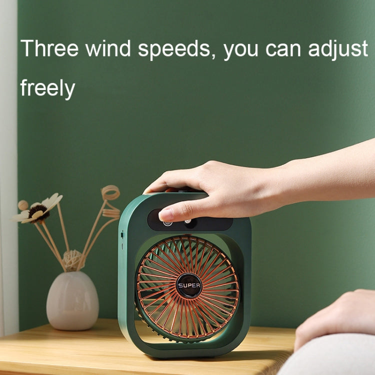 USB Charging Humidification Air Conditioner Fan Nano Spray Desktop Portable Cooling Fan(White)