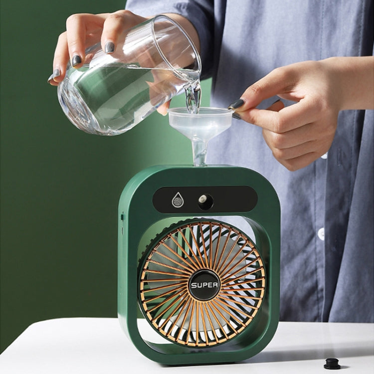 USB Charging Humidification Air Conditioner Fan Nano Spray Desktop Portable Cooling Fan(White)