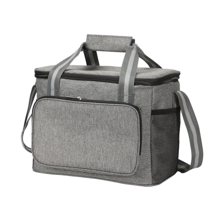 24L Waterproof Oxford Cloth Picnic Bag Outdoor Ice Pack Thickened Portable Insulation Bag(Grey)