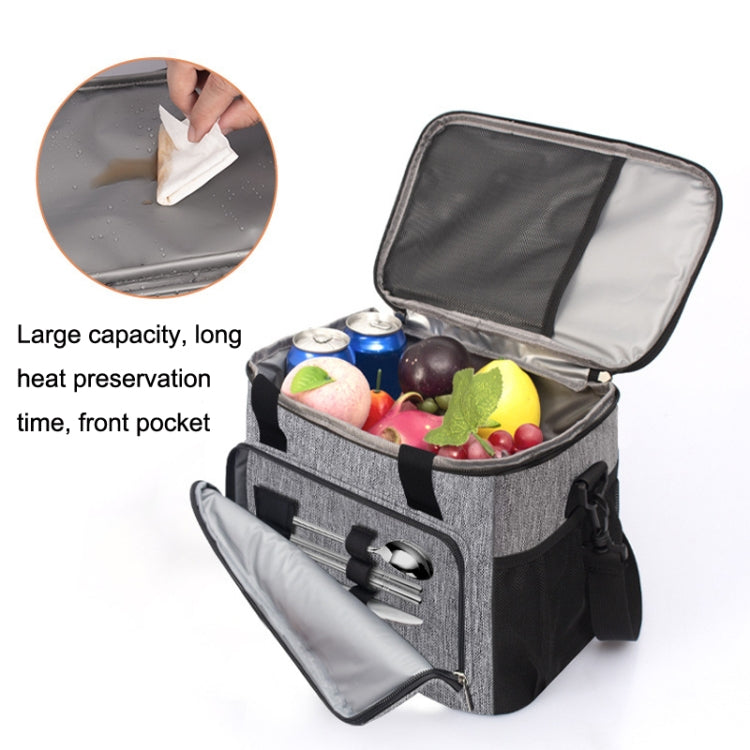 24L Waterproof Oxford Cloth Picnic Bag Outdoor Ice Pack Thickened Portable Insulation Bag(Grey)