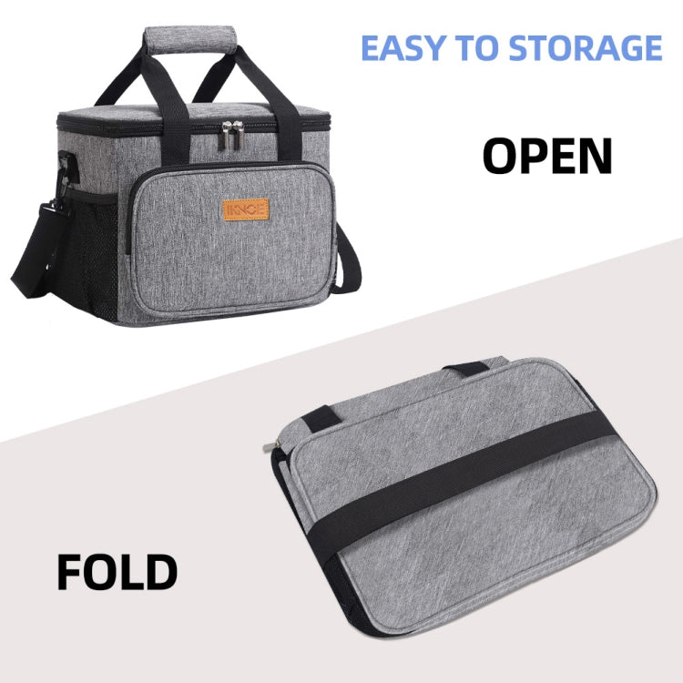 24L Waterproof Oxford Cloth Picnic Bag Outdoor Ice Pack Thickened Portable Insulation Bag(Grey)