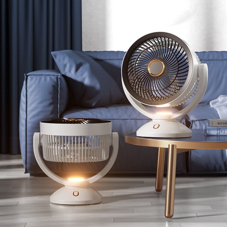 Desktop Air Circulation Upright Night Light Fan Household Rotatable Turbo Fan, Style: Charging Model